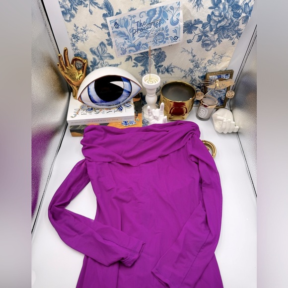 🆕 BRONX & BANCO 🧿 NWOT Monica Off-Shoulder Gown, Fuschia - Sz L - US 8 - Picture 2 of 16